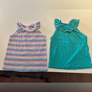 Boden Multicolor Striped and Teal Kids Tank Tops
